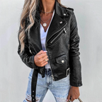 Jaqueta de Couro Estofada Chic Eva com Fecho