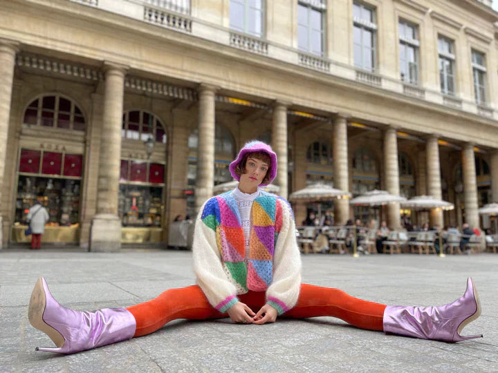 Femke | Suéter de Lã Tricotado em Cores Vibrantes