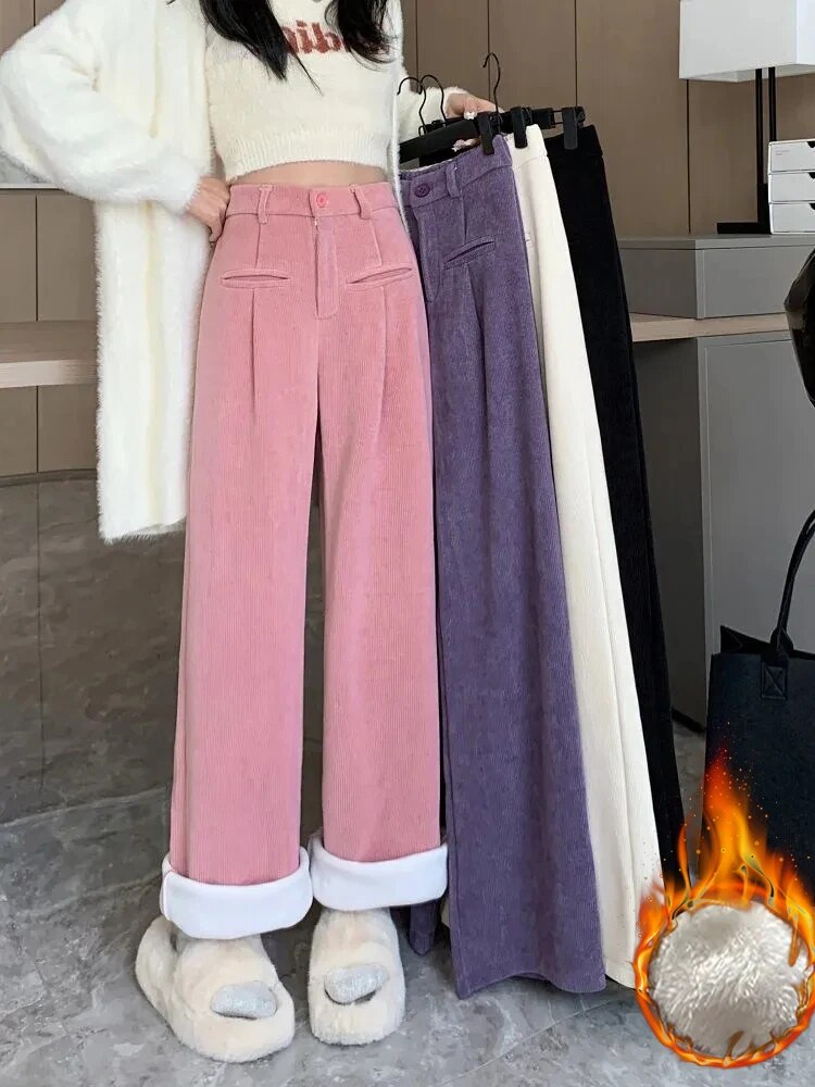 Fenna | Calças de Veludo Cotelê Femininas com Forro Confortável e Sofisticado