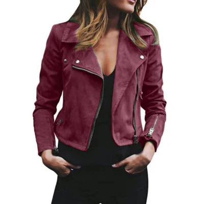 Fenna | Casaco Feminino Slim Fit em Couro Sintético