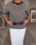 Listrado Pullover de Malha