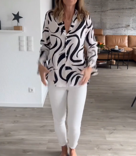 Blusa Impressa para o Outono