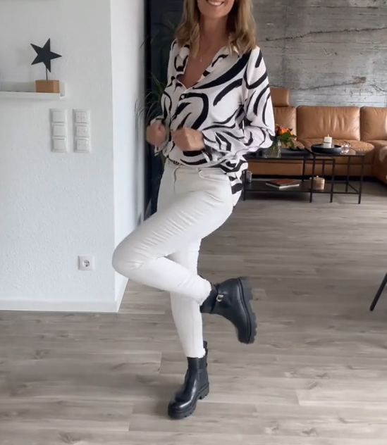 Blusa Impressa para o Outono