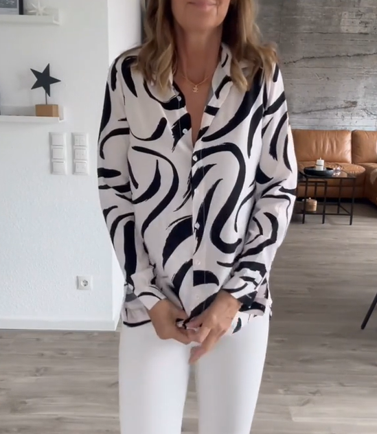 Blusa Impressa para o Outono