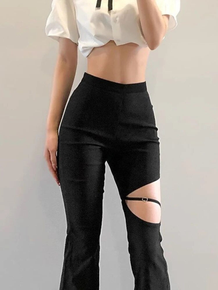 Ilaria | Calças Femininas Slim com Corte Flared