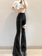 Ilaria | Calças Femininas Slim com Corte Flared