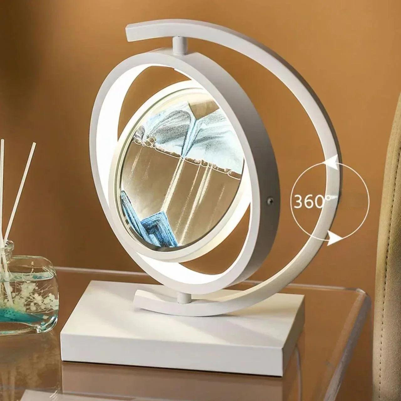 Relógio de Areia Elegante com Iluminação Ambiente
