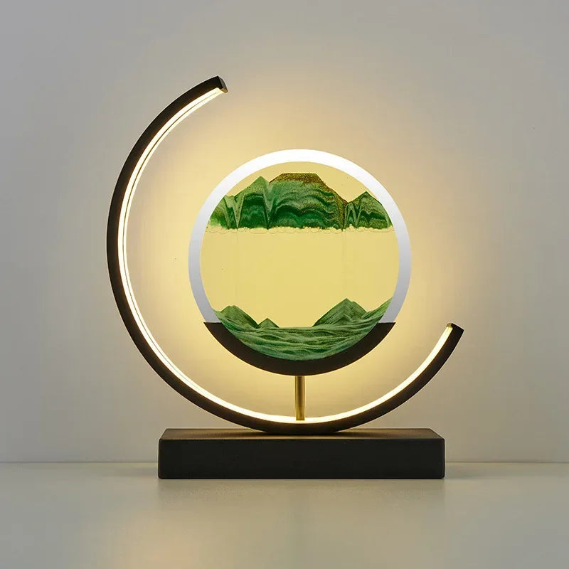 Relógio de Areia Elegante com Iluminação Ambiente