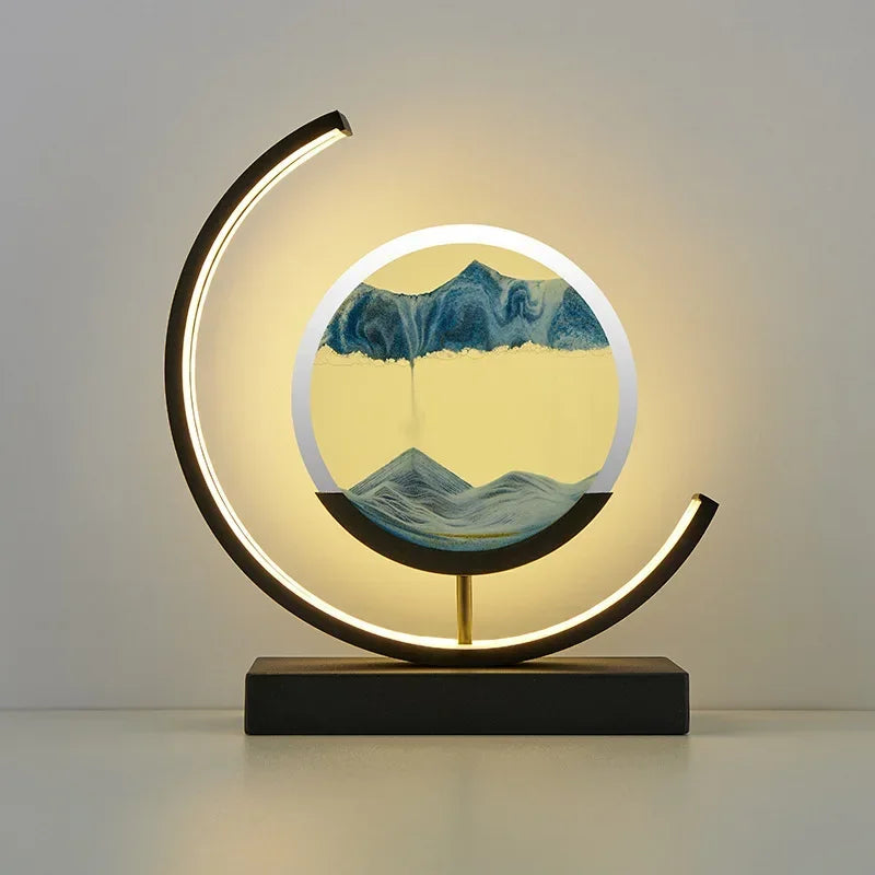 Relógio de Areia Elegante com Iluminação Ambiente