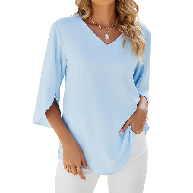 Blusa Feminina Moderna com Decote em V