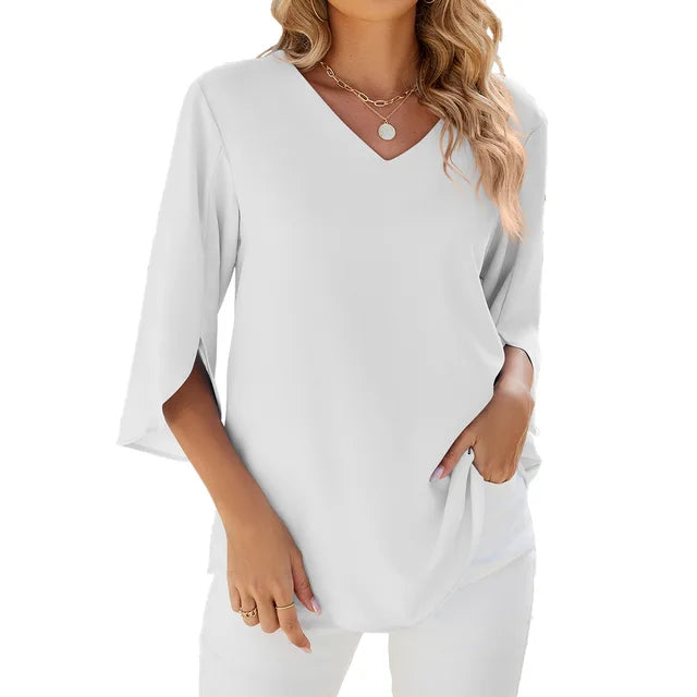 Blusa Feminina Moderna com Decote em V
