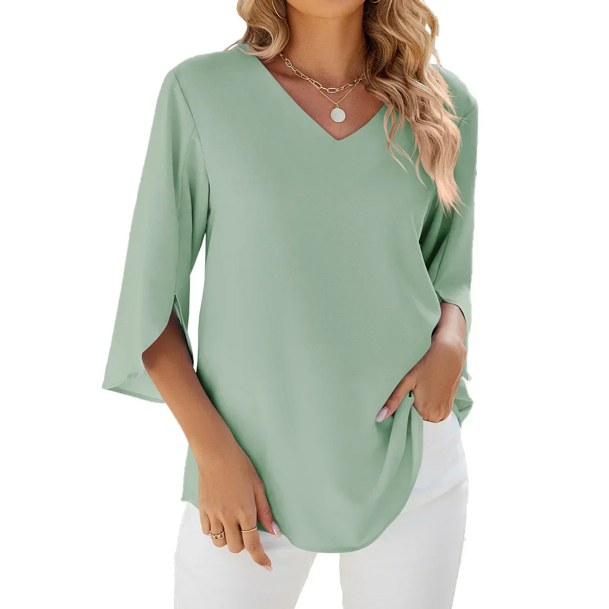 Blusa Feminina Moderna com Decote em V