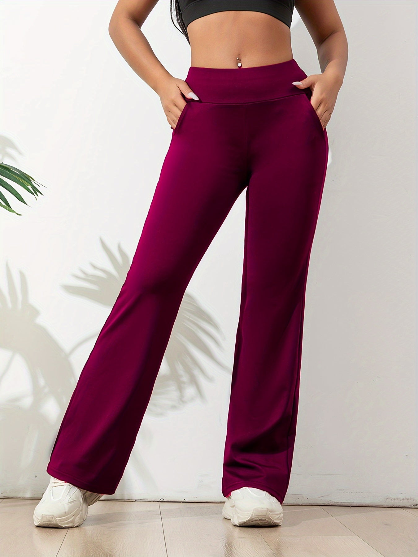 Leggings Flare de Cintura Alta para Mulheres - Estilo Esportivo