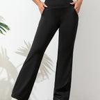 Leggings Flare de Cintura Alta para Mulheres - Estilo Esportivo