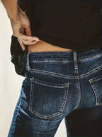 Jasmijn | Jeans Skinny Azul Desgastado com Toque Vintage