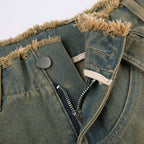 Jeanne | Calças Cargo Vintage Desgastadas para Mulheres