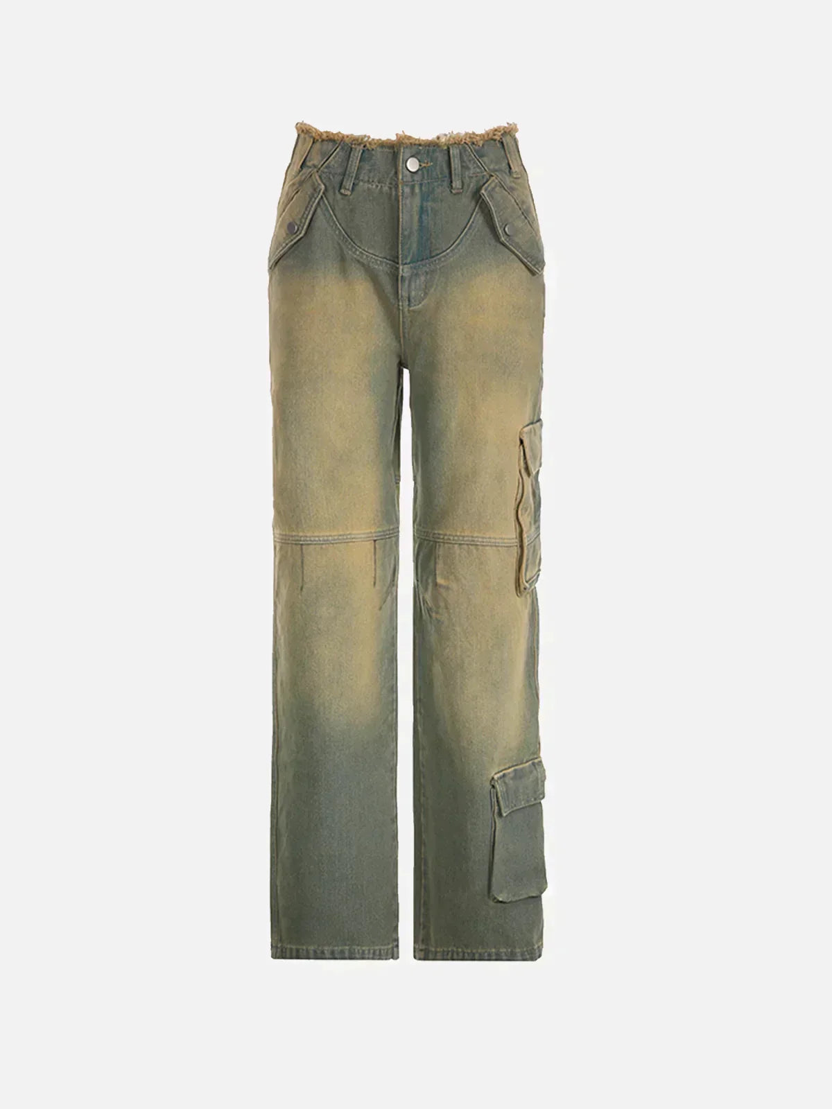 Jeanne | Calças Cargo Vintage Desgastadas para Mulheres