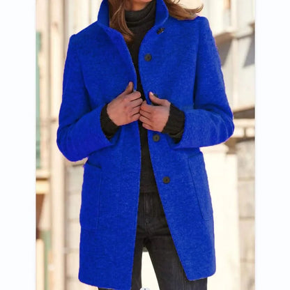 Elegante Casaco Longo de Lã para Mulheres