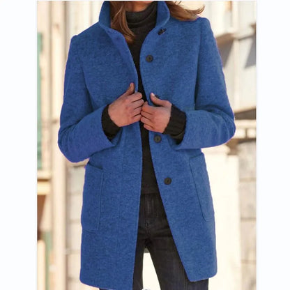 Elegante Casaco Longo de Lã para Mulheres