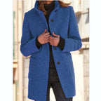 Elegante Casaco Longo de Lã para Mulheres