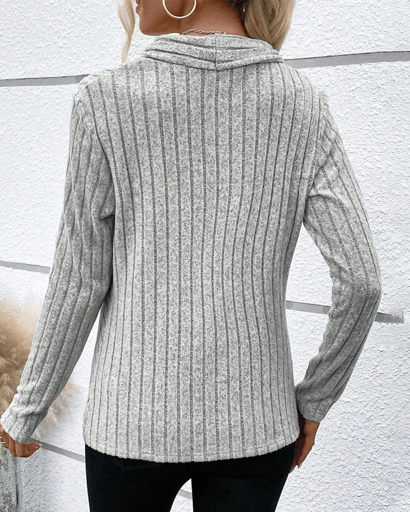Blusa de Malha com Decote em V