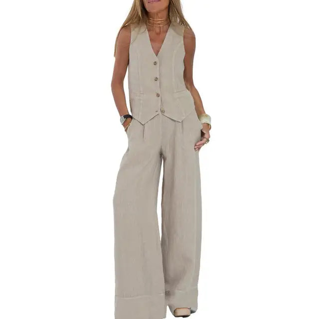 Loïs | Chic Relaxed Set (Cardigan & Pants)