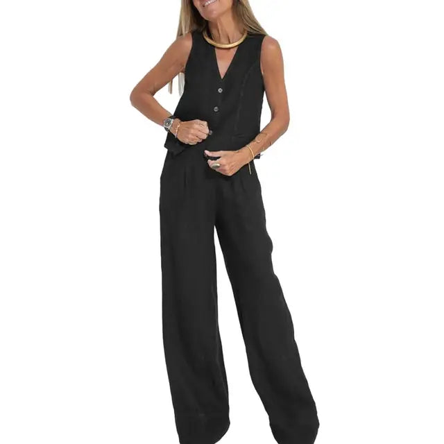 Loïs | Chic Relaxed Set (Cardigan & Pants)