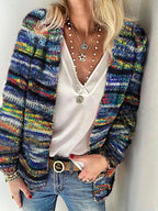 Lola | Cardigã Colorido de Tricô Feminino