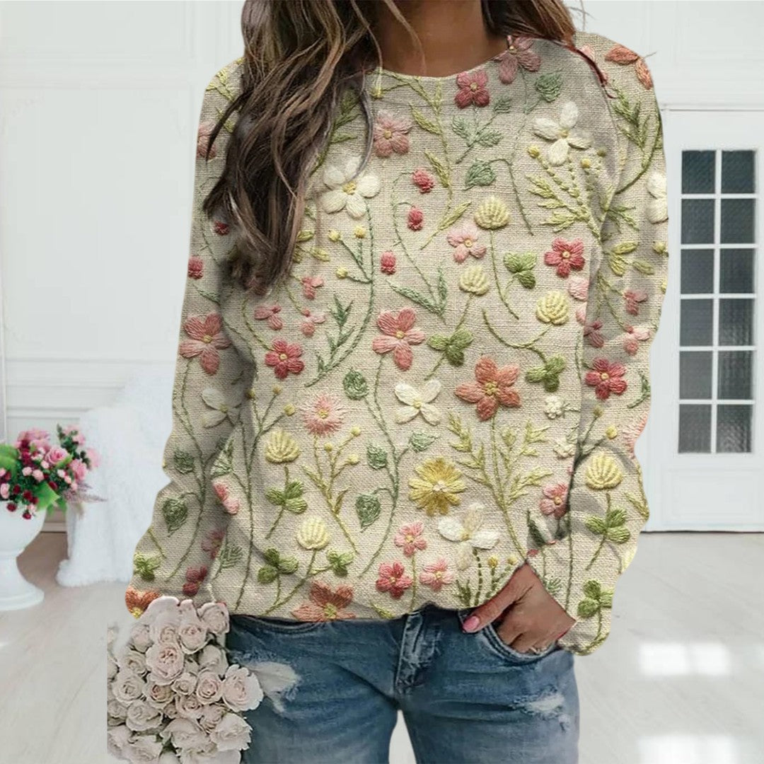 Margaret | Sweater Feminino com Bordado Floral