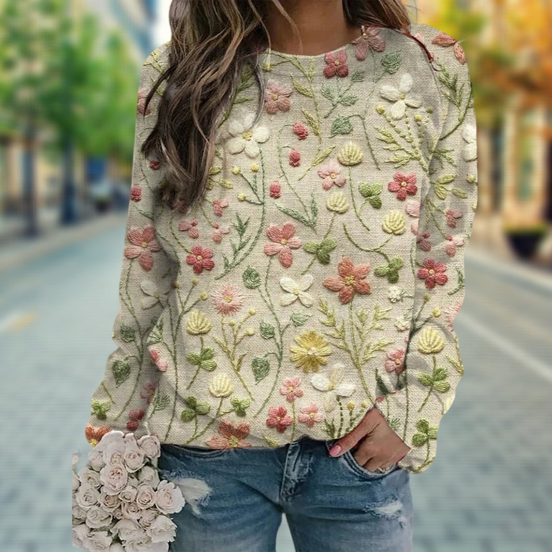 Margaret | Sweater Feminino com Bordado Floral