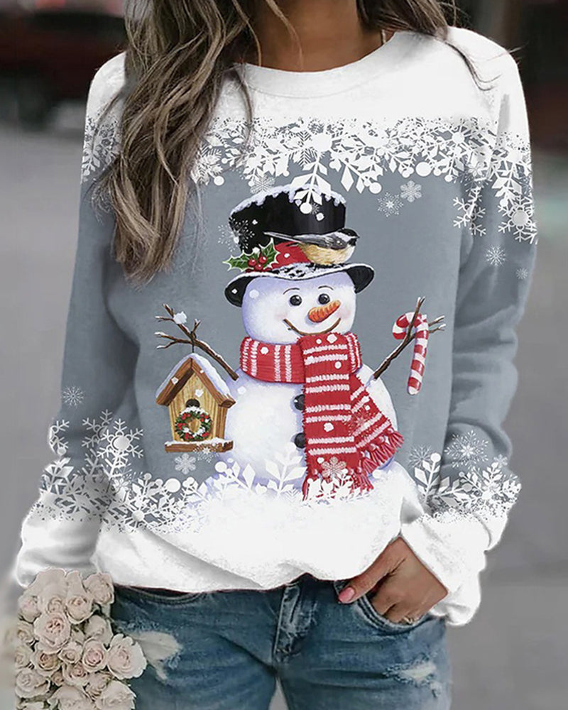 Suéter Natalino com Estampa de Boneco de Neve Colorido