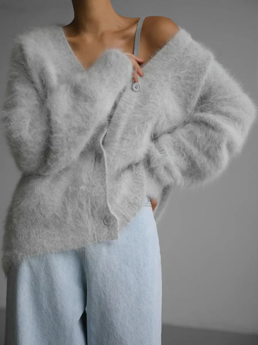 Mila | Confortável Cardigan Feminino de Pelúcia
