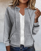 Monique | Colete Casual com Bolsos e Cordões Ajustáveis