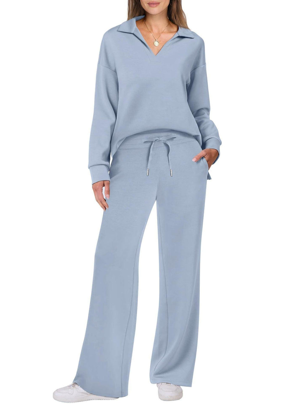 Eline | Conjunto Premium de Loungewear com Calças Confortáveis e Decote em V