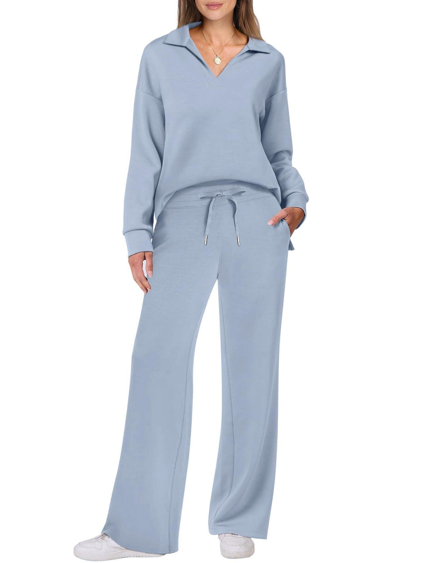 Eline | Conjunto Premium de Loungewear com Calças Confortáveis e Decote em V