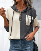 Moletom Casual com Design em Bloco de Cores