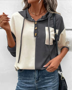 Moletom Casual com Design em Bloco de Cores