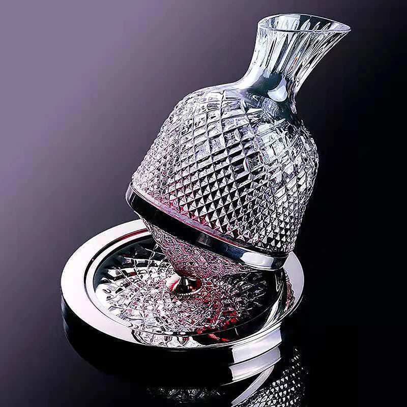 Elegante Decantador de Cristal con Diseño Rotativo