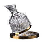 Elegante Decantador de Cristal con Diseño Rotativo