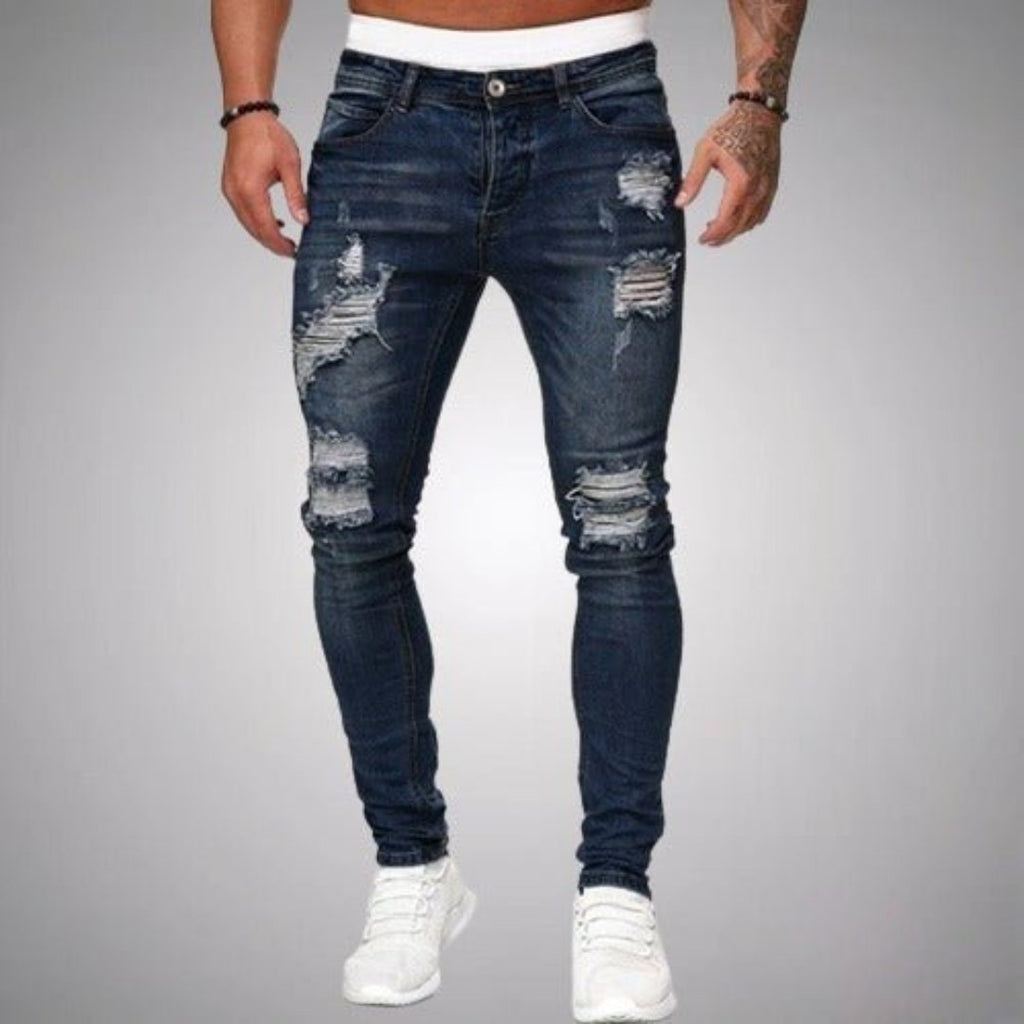 Larset | Jeans Rasgados Casuais Masculinos | Super Confortáveis