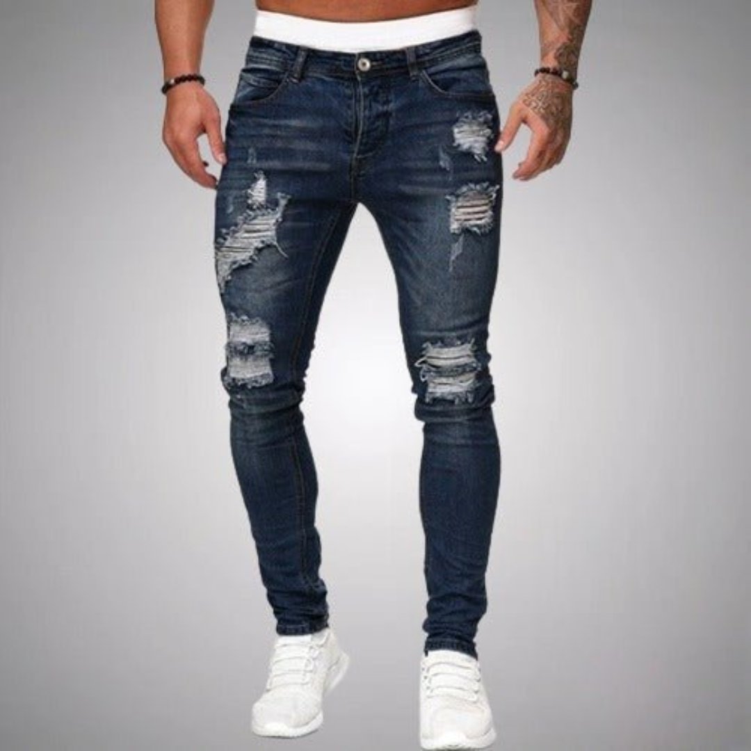 Larset | Jeans Rasgados Casuais Masculinos | Super Confortáveis