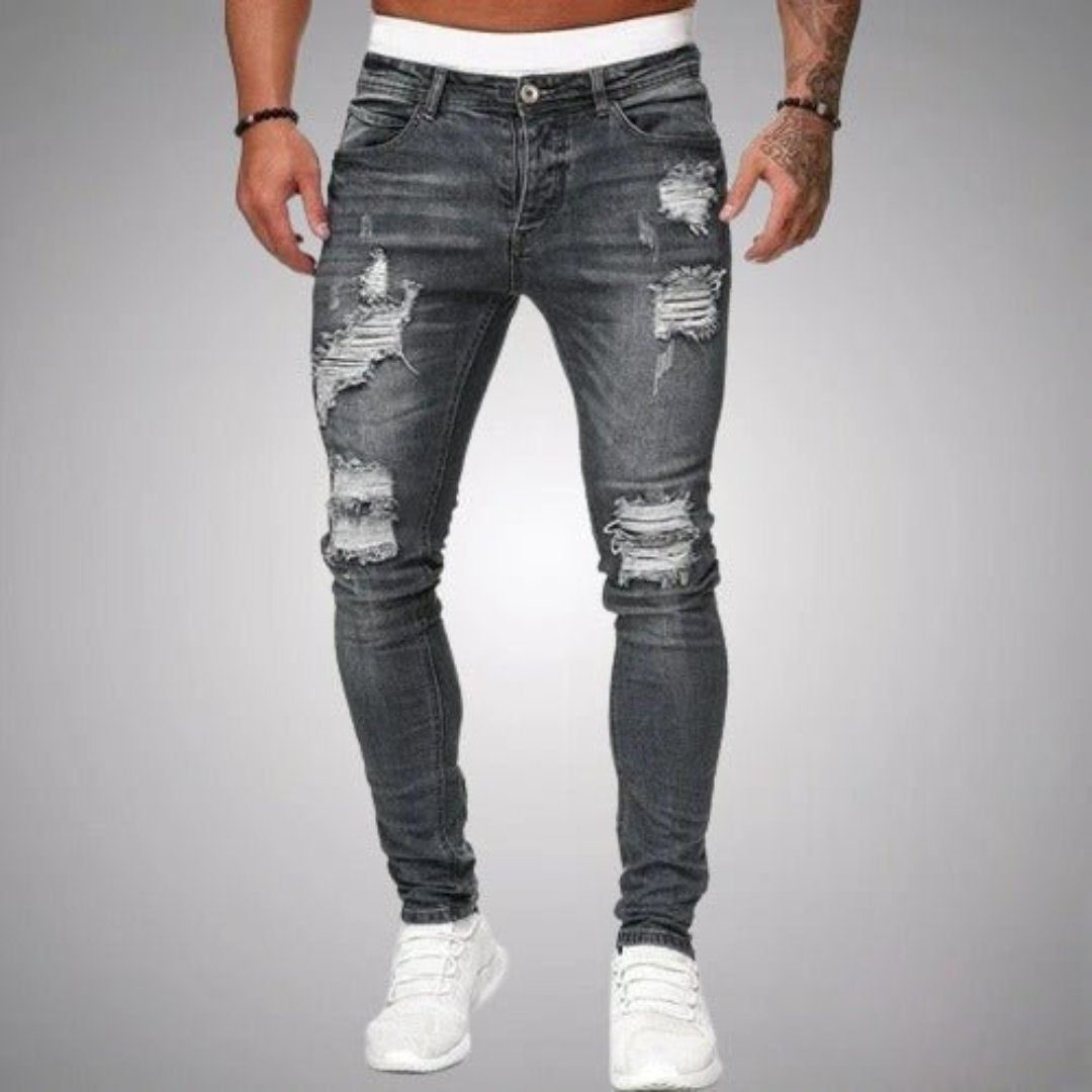 Larset | Jeans Rasgados Casuais Masculinos | Super Confortáveis