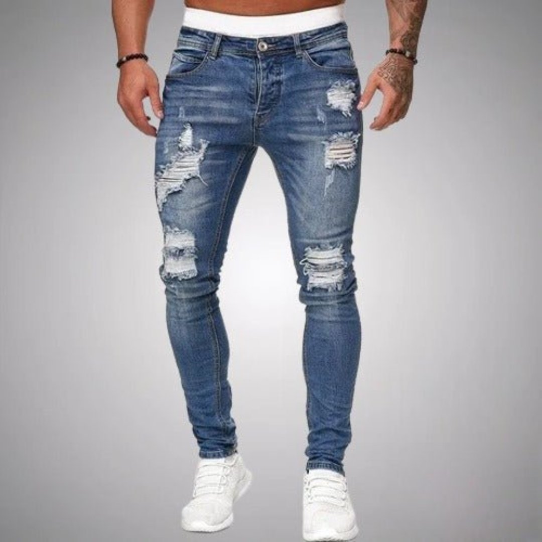 Larset | Jeans Rasgados Casuais Masculinos | Super Confortáveis