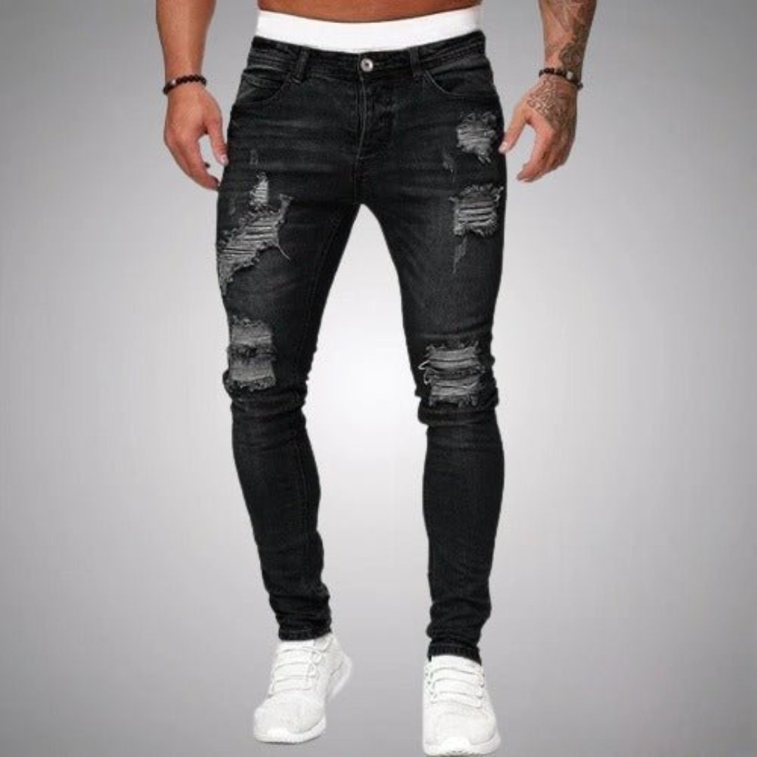 Larset | Jeans Rasgados Casuais Masculinos | Super Confortáveis