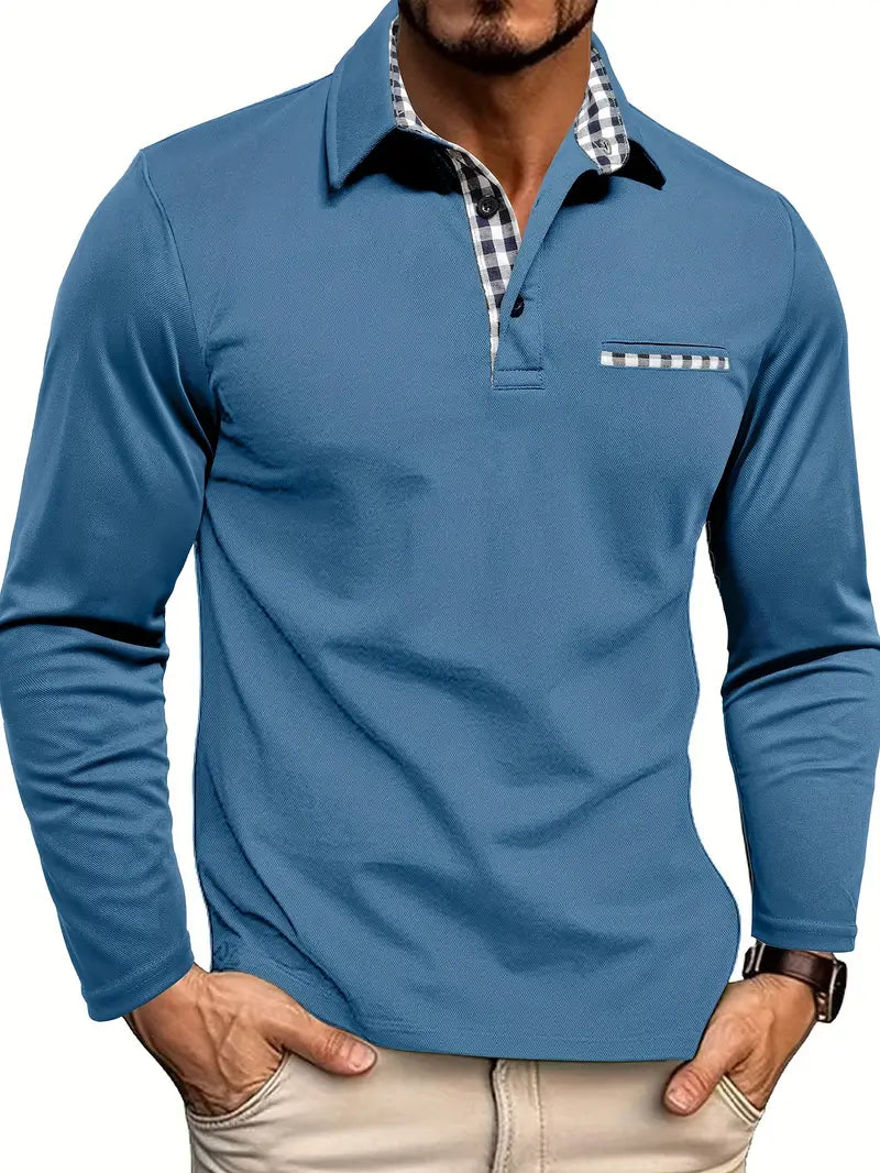Camisa Polo Masculina de Manga Longa Stefan