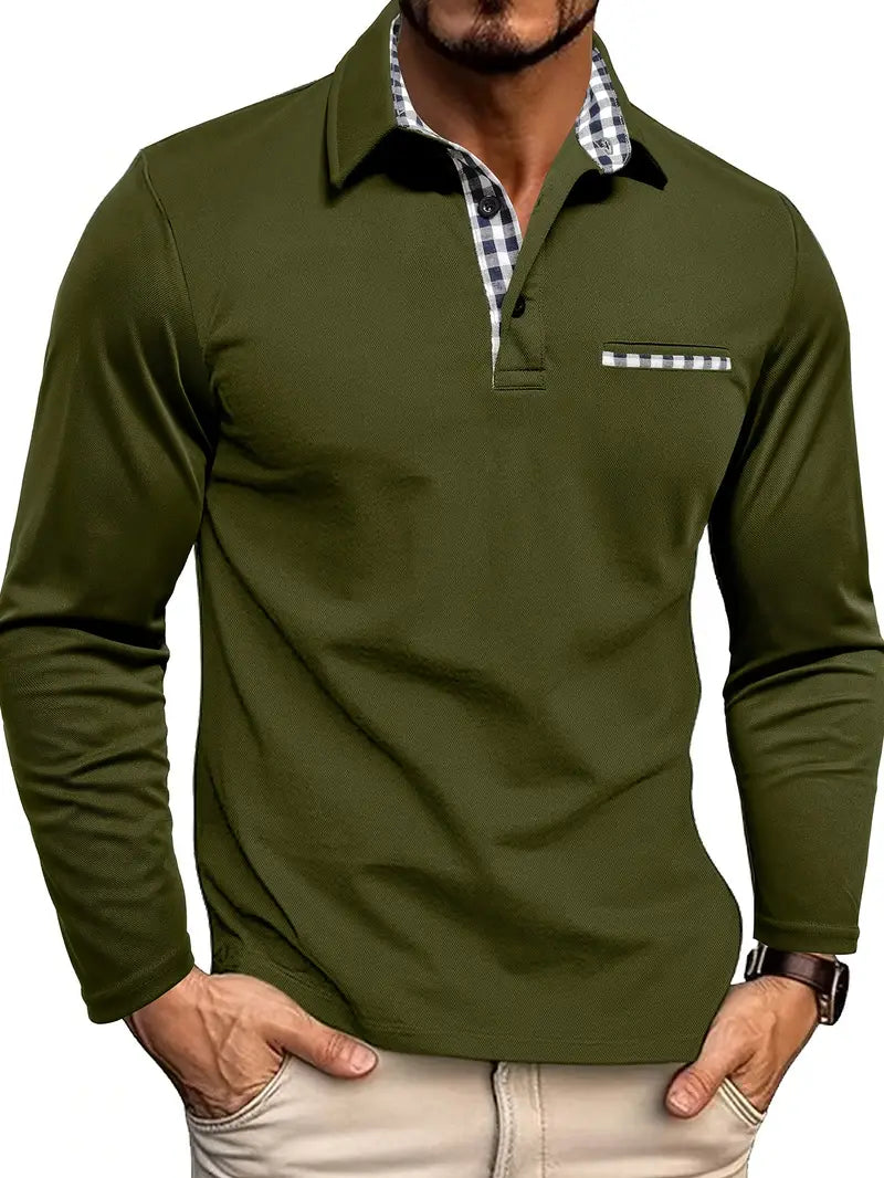Camisa Polo Masculina de Manga Longa Stefan