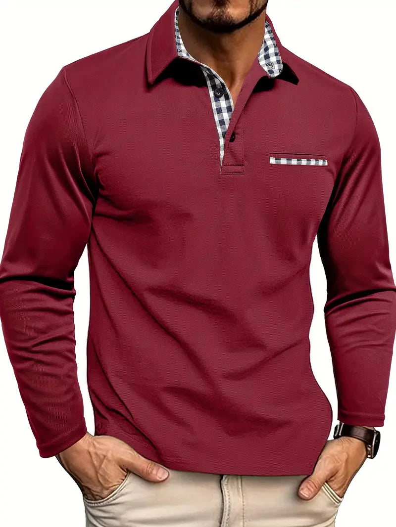 Camisa Polo Masculina de Manga Longa Stefan