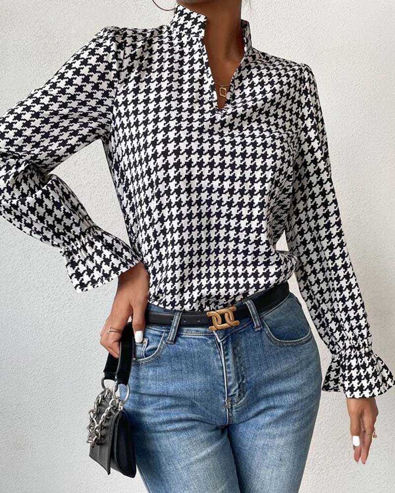 Chic Preto e Branco Top Impresso