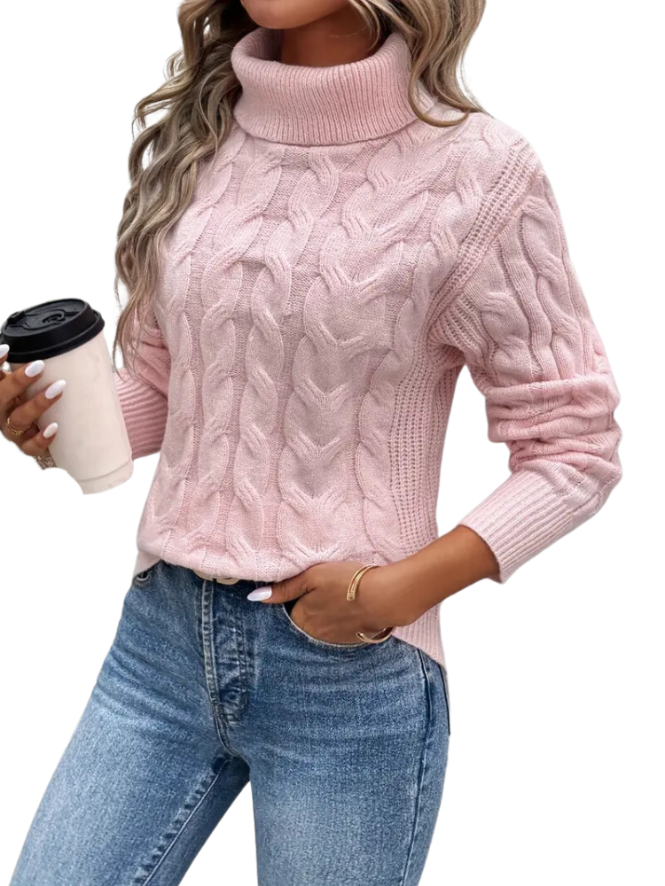 Suéter de Malha com Gola Alta Feminino