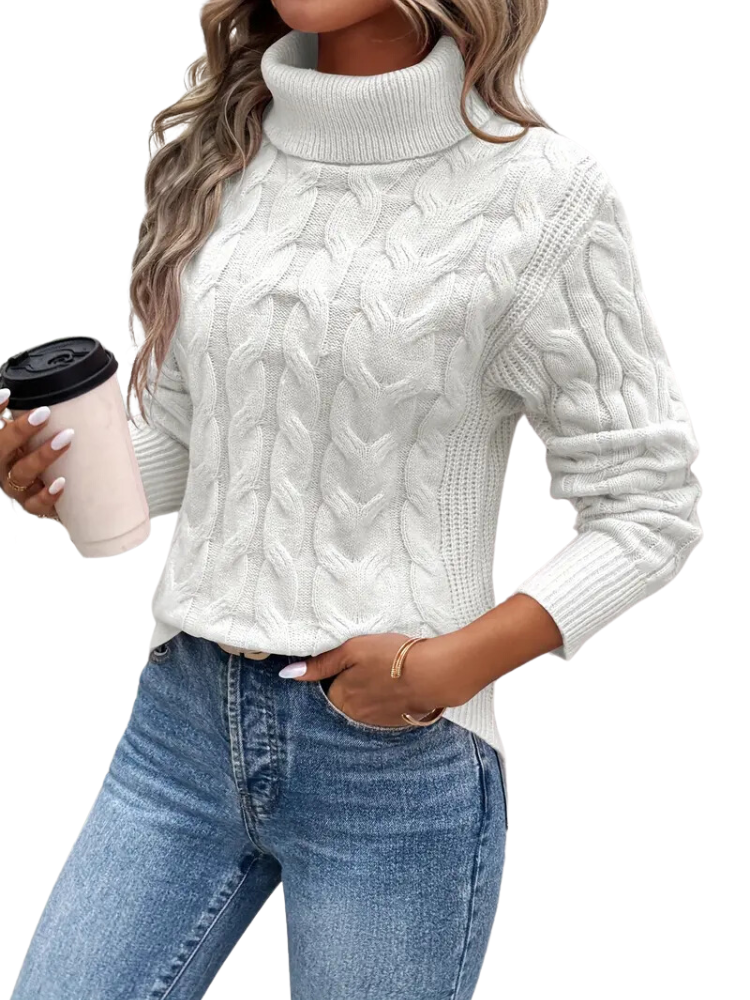 Suéter de Malha com Gola Alta Feminino